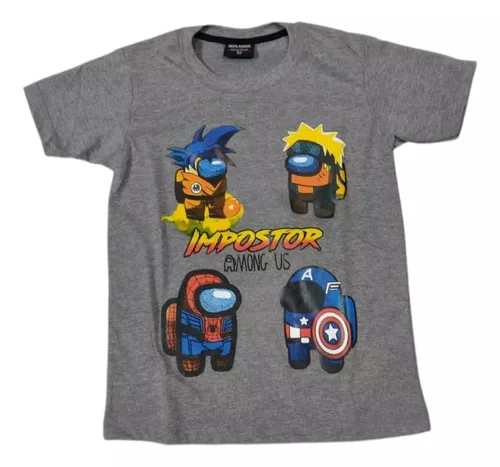 Producto - Remera Among Us Edición Superhéroes y anime  Niños (AMONGREÑMC3)