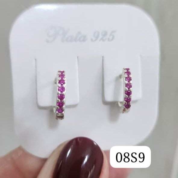 Producto - Aros huggies m.pavé fucsia