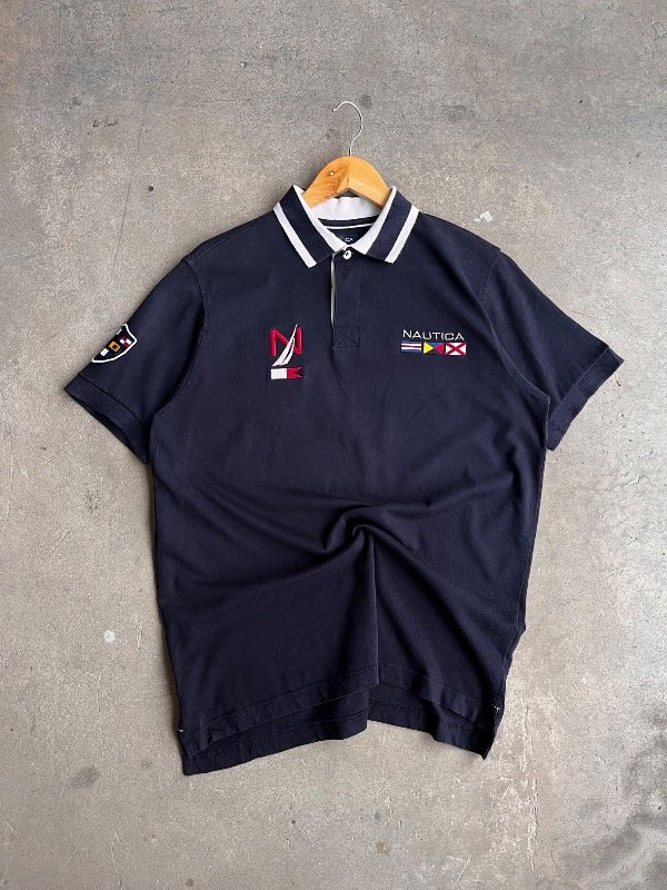 Producto - CHOMBA DE PIQUÉ NAUTICA AZUL (M)