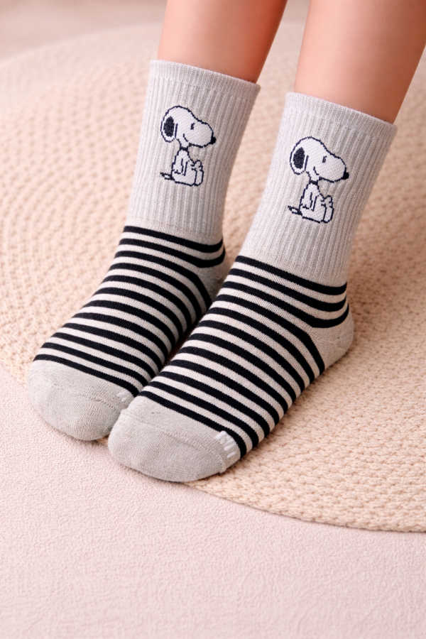Producto - MEDIAS 3/4 INFANTILES SNOOPY GRIS
