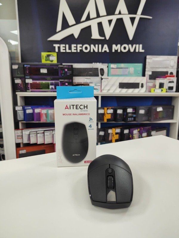 Producto - Mouse Inalámbrico AI-032 4 botones 2.4Ghz Aitech AIMS010223X
