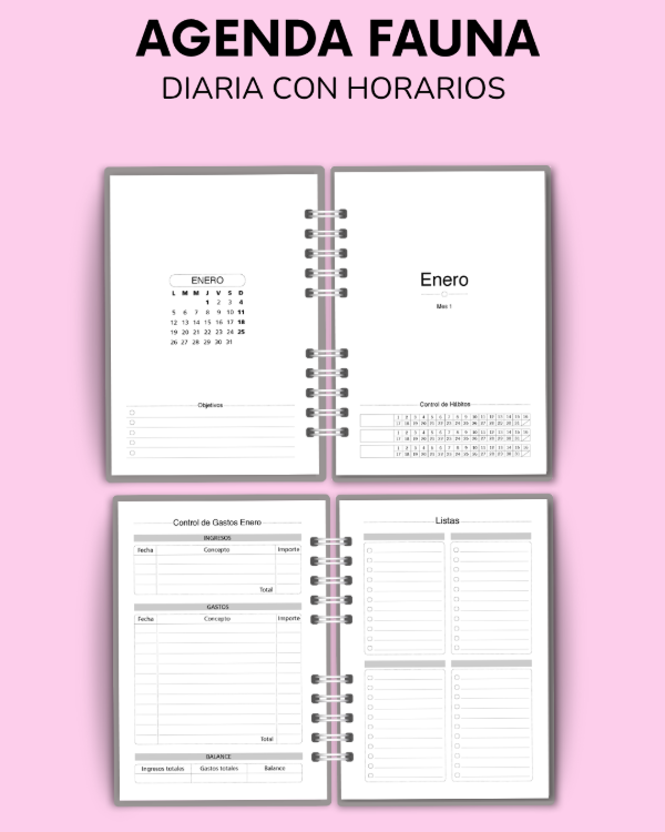Producto - AGENDA FAUNA - 1 día por página - 2