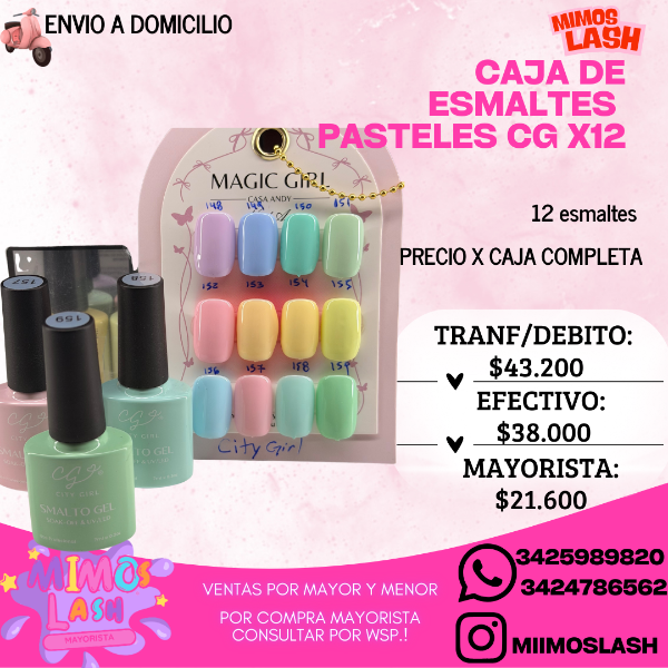 Producto - Caja de esmaltes pasteles cg x12