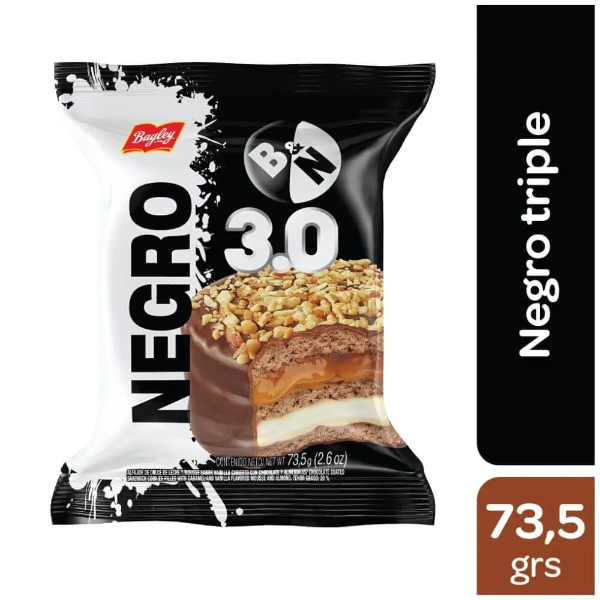 Producto - Alfajor bagley blanco y negro triple