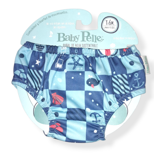 Producto - Pañal de agua cuadrille azul