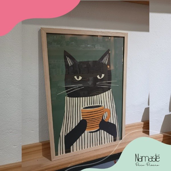 Producto - Cuadro Gato cafetero 40x60