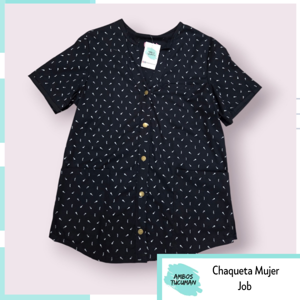 Producto - Chaqueta Job (Pintitas Fondo Azul - Botones)
