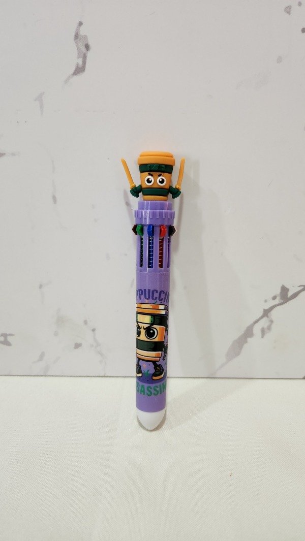 Producto - Lapicera 10 colores capuchino Brainrot