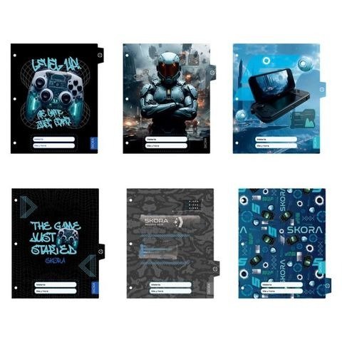 Producto - SEPARADOR DE MATERIAS CARTA CON SOLAPA GAMER BOLSA X6 UNIDADES SKORA