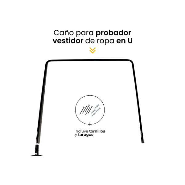 Producto - Probador de ropa en U 100 x 110 x 100 cm Negro