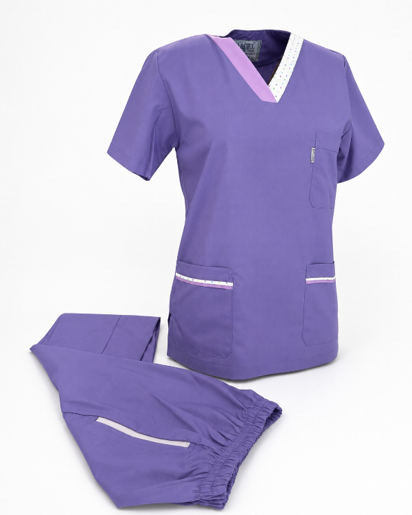 Producto - Ambo lila + vivo con detalles
