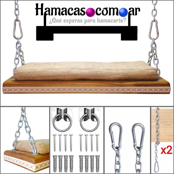 Producto - Hamaca modelo living linea PREMIUM con cadenas y almohadón ENVÍO GRATIS