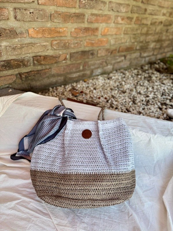 Producto - Bolso arena azul combinado