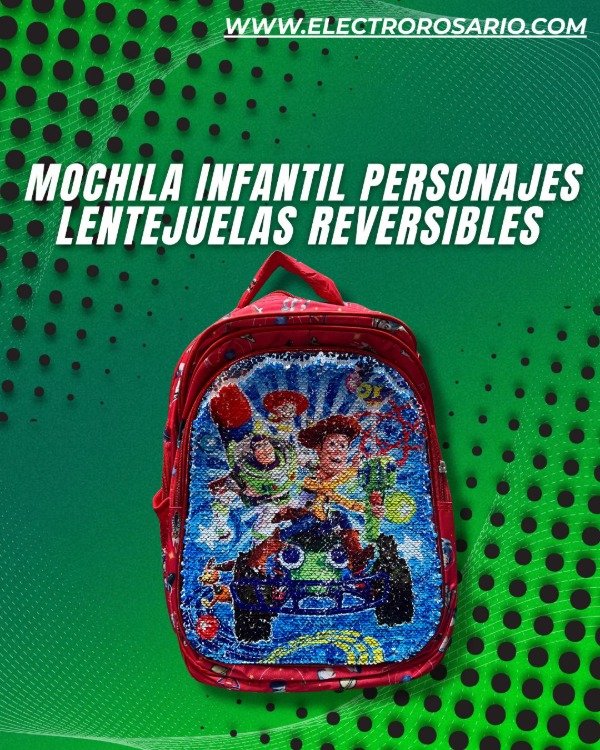 Producto - MOCHILA INFANTIL PERSONAJES LENTEJUELAS REVERSIBLES