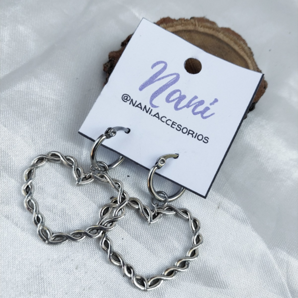 Producto - Aros corazón labrado