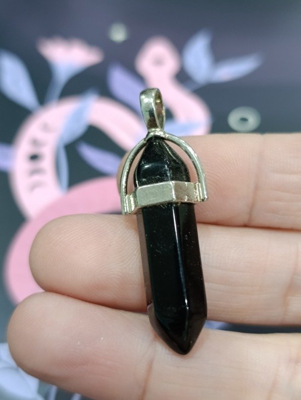 Producto - Dije biterminal obsidiana