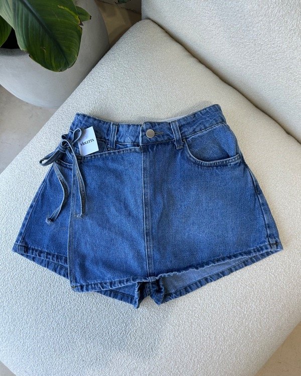 Producto - Short pollera Galicia / Azul Gastado. Rigida