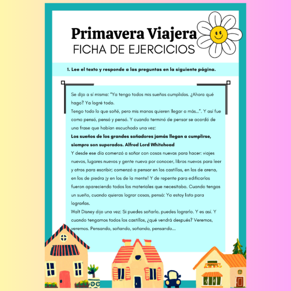Producto - FICHA DE EJERCICIOS IMPRIMIBLE  PRIMAVERA VIAJERA