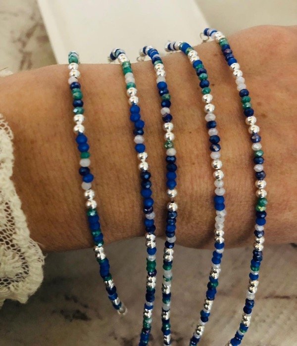 Producto - Pulse cristales Azul noche más verde inglés Acero Blanco