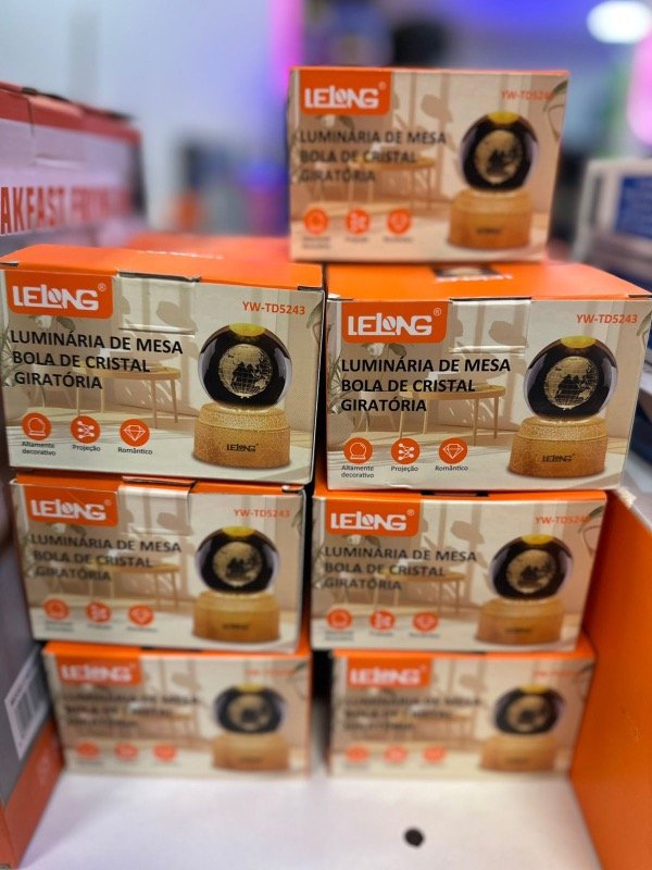 Producto - LÁMPARA DE MESA LELONG BOLA DE CRISTAL GIRATORIA