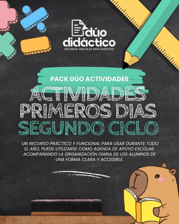Producto - PACK DÚO ACTIVIDADES 1ROS DÍAS - 2DO CICLO