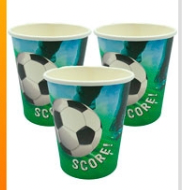 Producto - Vasos polipapel 200ml futbol verde x10u