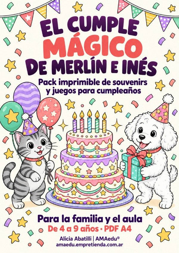Producto - EL CUMPLE MÁGICO DE MERLÍN E INÉS (Pack Imprimible - 4 Propuestas) - 0