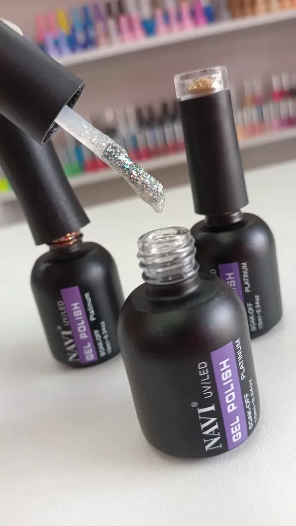 Producto - Esmaltes navi glitters platinum