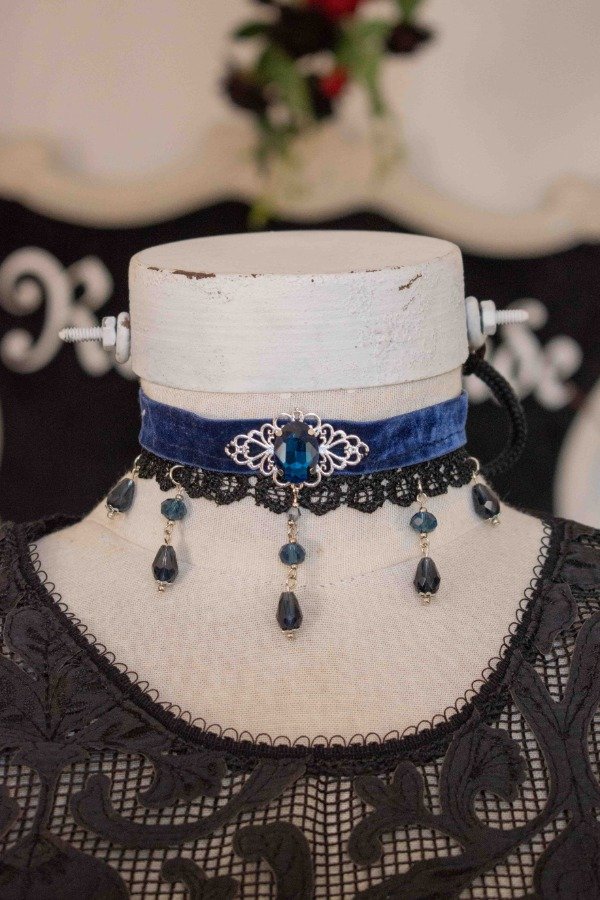 Producto - Choker cristales azules
