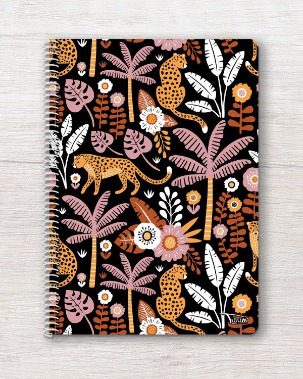 Producto - Cuaderno A4 tapa rígida plástica RAYADO 50h dis. jungla chic