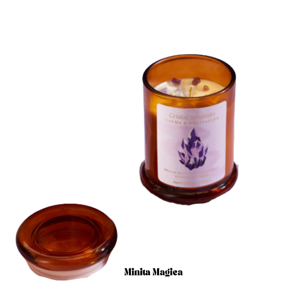 Producto - Vela Amatista: Aroma Peonias e Hibiscus