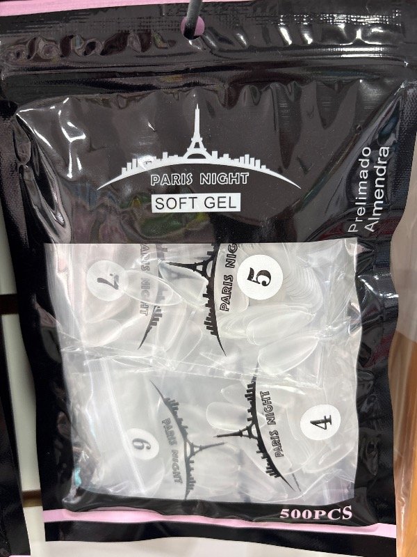 Producto - Tips soft gel PARIS NIGHT bolsa almendra x500