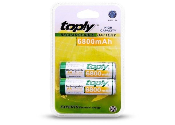 Producto - Blister De 2 Pilas Aa Recargable Toply Ni-hm 6800mah