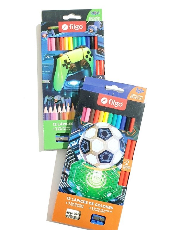 Producto - Filgo Pinto x12 + 1 goma + 1 Sacapuntas