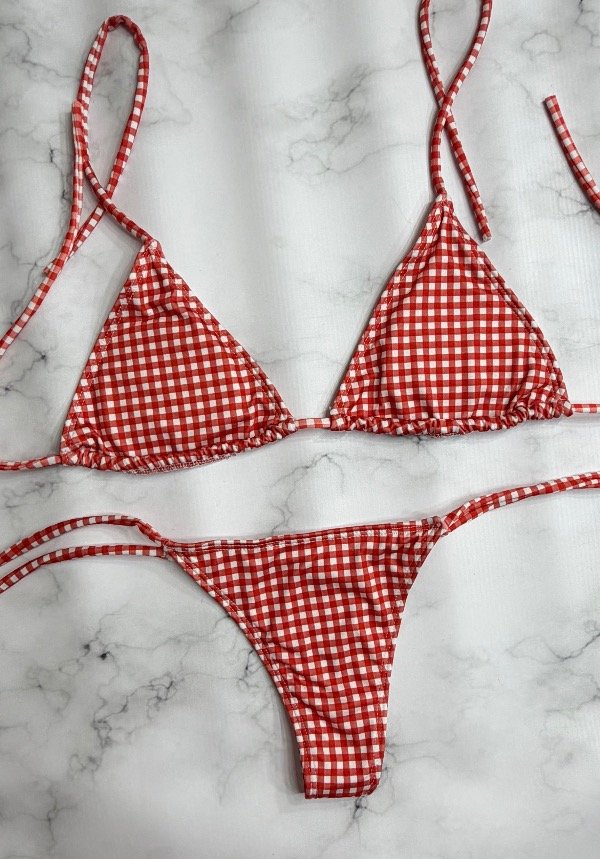 Producto - Bikini cuadros roja