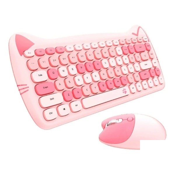 Producto - Combo Teclado + Mouse Inalámbrico "Cat Edition" - Diseño Pastel
