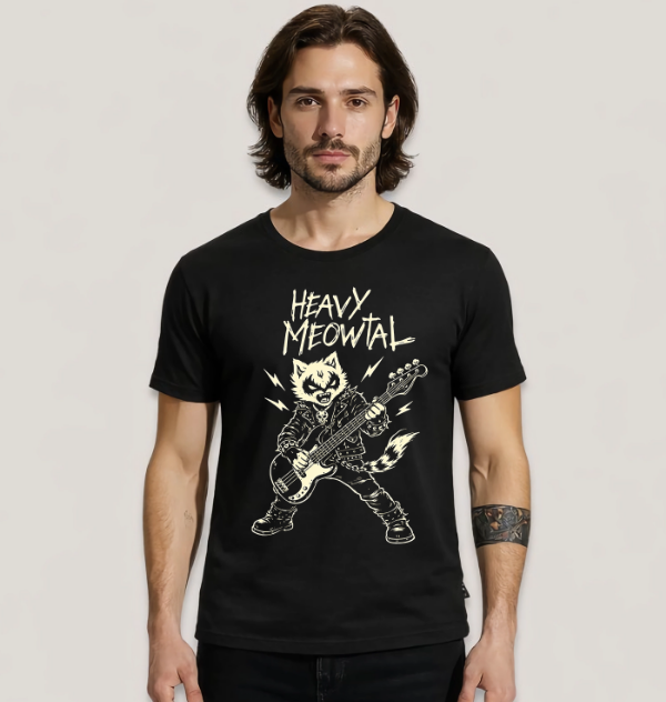 Producto - Remera Gatito Metalero Bajista
