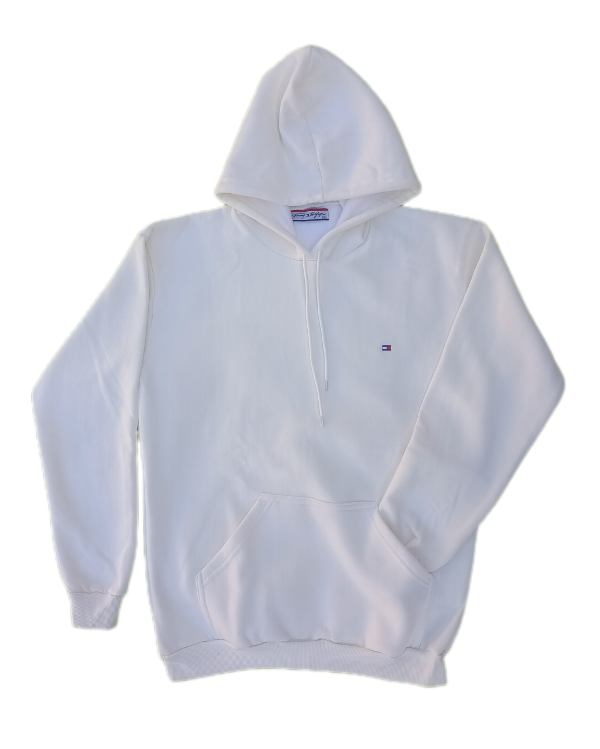 Producto - BUZO CANGURO TOMMY H. UNISEX FRIZADO BLANCO