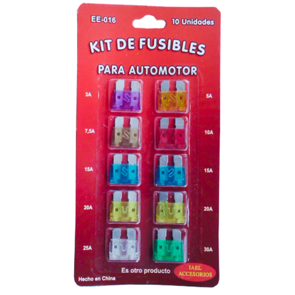 Producto - BLISTER FUSIBLES PLANOS COMUNES SURTIDOS X10