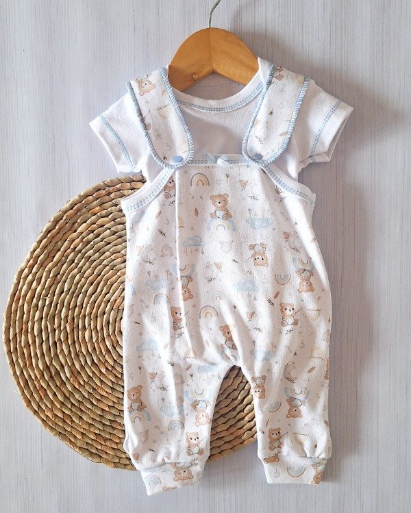 Producto - Jardinero + Body Osito Blanco