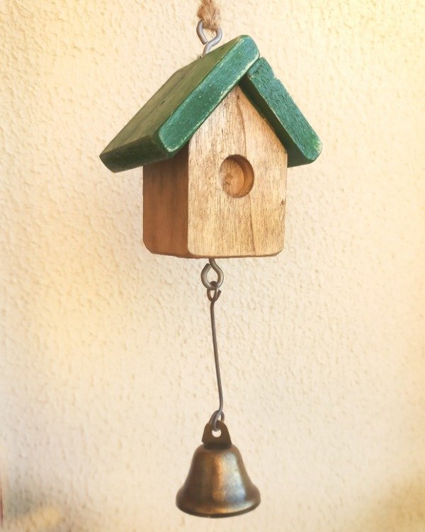 Producto - Mini casita "campanera" (decoración) techo verde