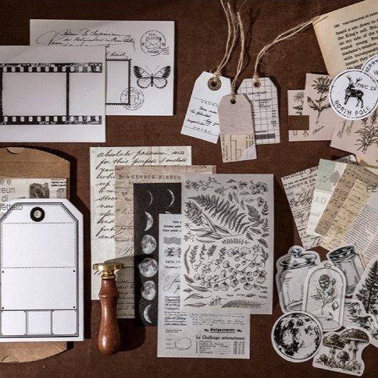 Producto - Set para Journaling Vintage - Noche de montañas y luna