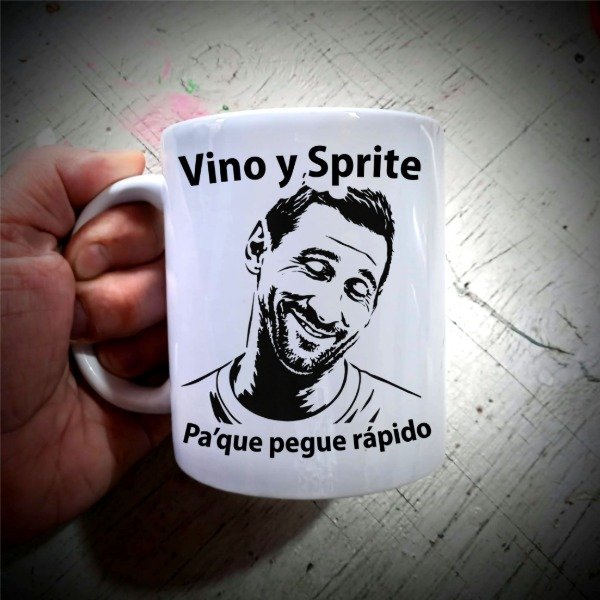 Producto - Taza ceramica Vino y sprite pa que pegue rapido Messi