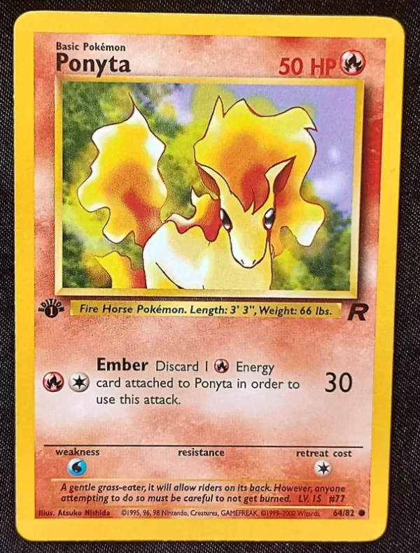 Producto - Pokemon TCG Ponyta #64 1st Edition Pokemon Team Rocket Argentina