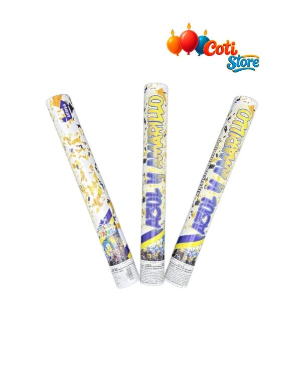 Producto - Cañon Lanzapapel 40cm Azul y Amarillo