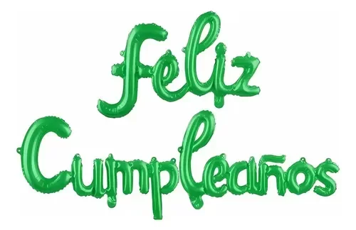 Producto - Feliz cumpleaños cursiva VERDE
