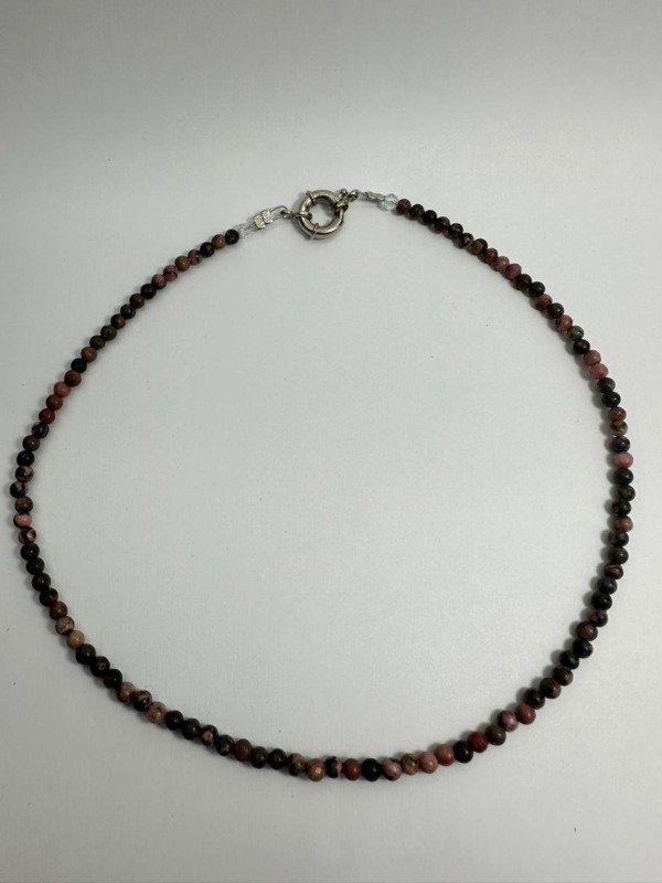 Producto - Collar de Bolitas de Piedra Rodonita