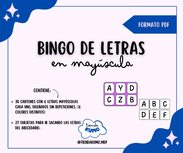 Producto - BINGO DE LETRAS EN MAYÚSCULA - PDF