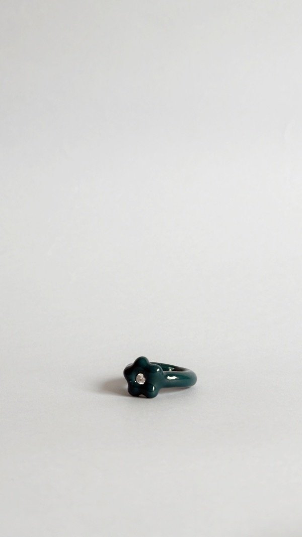 Producto - Anillo flor verde petróleo 1 - 1
