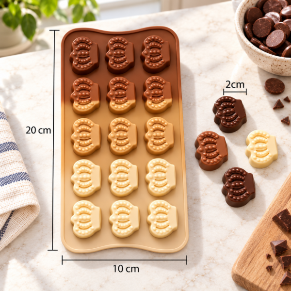 Producto - MOLDE DE SILICONA 15 CORONAS PARA BOMBONES CHOCOLATE HIELO 20X10CM - 4
